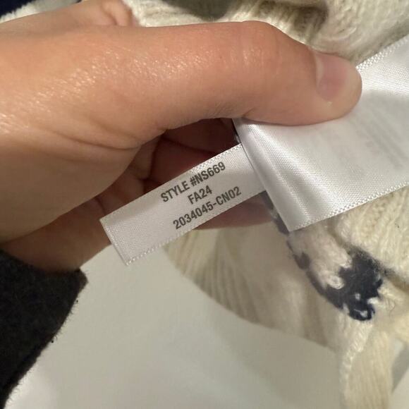 NWT Madewell Cashmere Wool Blend Polo Sweater V Neck in Ink Striped NS669 XXS - Picture 6 of 6